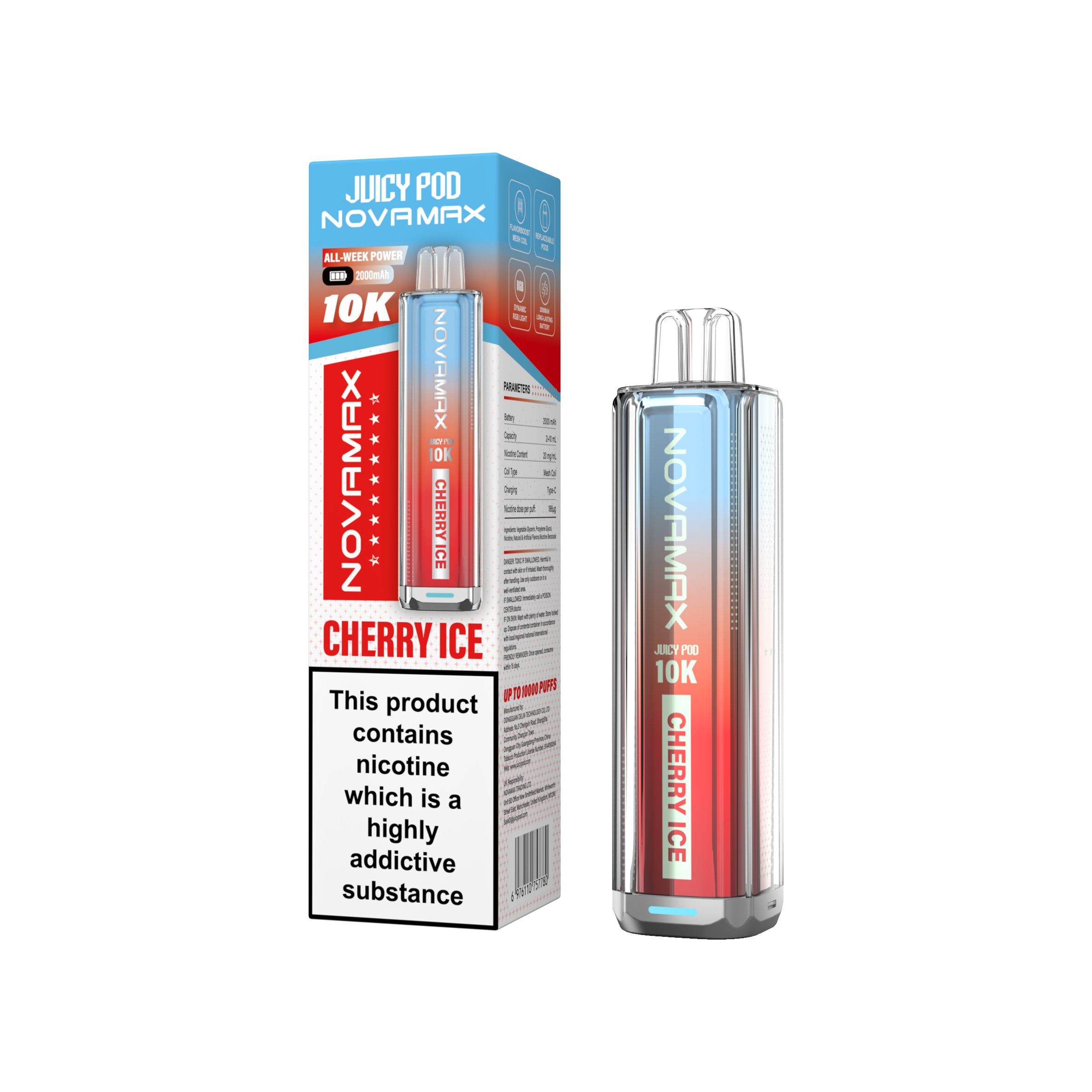 Juicy Pod Novamax 10k Prefilled Pod Vape Kit Pack of 5 Juicy Pod Novamax 10k Prefilled Pod Vape Kit Pack of 5