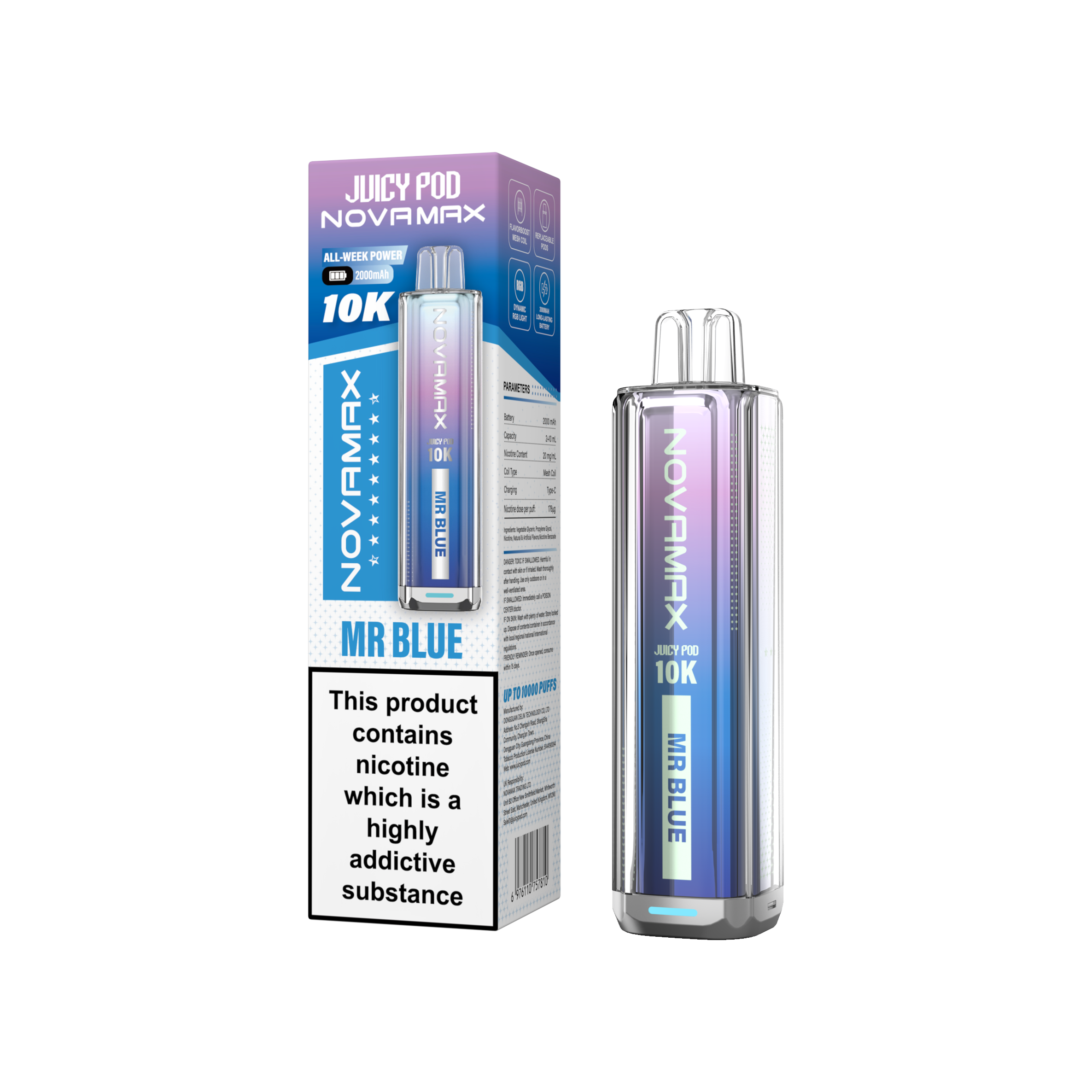 Juicy Pod Novamax 10k Prefilled Pod Vape Kit Pack of 5 Juicy Pod Novamax 10k Prefilled Pod Vape Kit Pack of 5