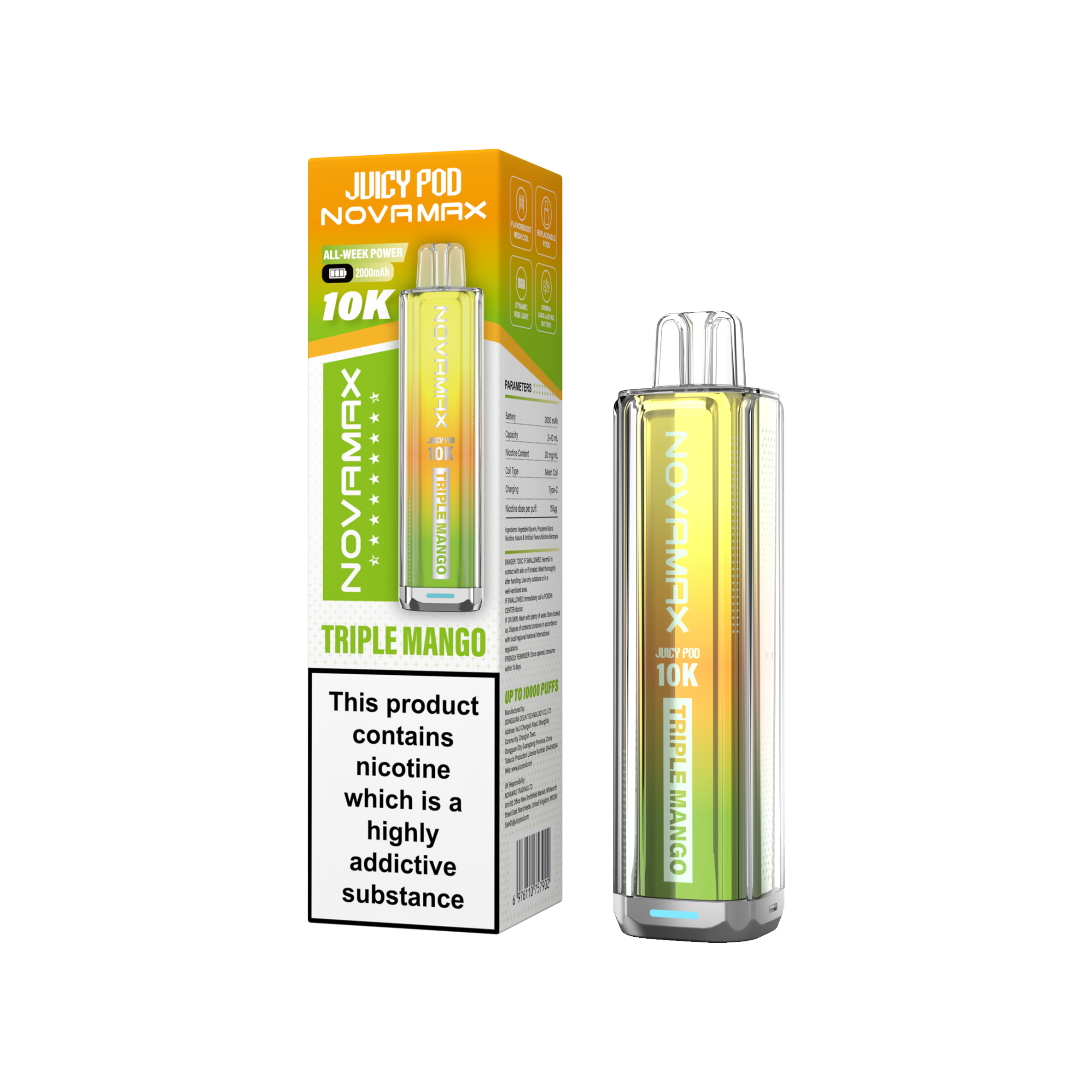 Juicy Pod Novamax 10k Prefilled Pod Vape Kit Pack of 5 Juicy Pod Novamax 10k Prefilled Pod Vape Kit Pack of 5