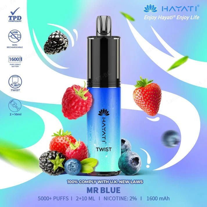 buy Hayati Twist 5000 Puffs Prefilled Vape Pod Kit - Box of 5 at Wolfvapes.co.uk buy Hayati Twist 5000 Puffs Prefilled Vape Pod Kit - Box of 5 at Wolfvapes.co.uk