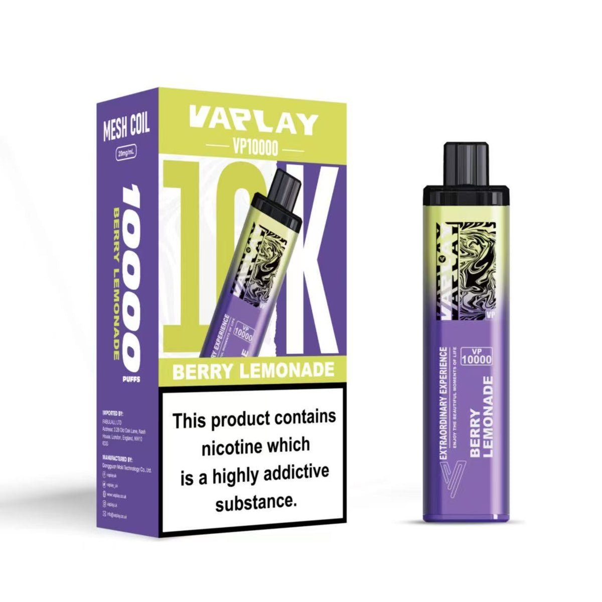 Vaplay VP10000 Prefilled Pod Vape Kit Box of 5 Vaplay VP10000 Prefilled Pod Vape Kit Box of 5