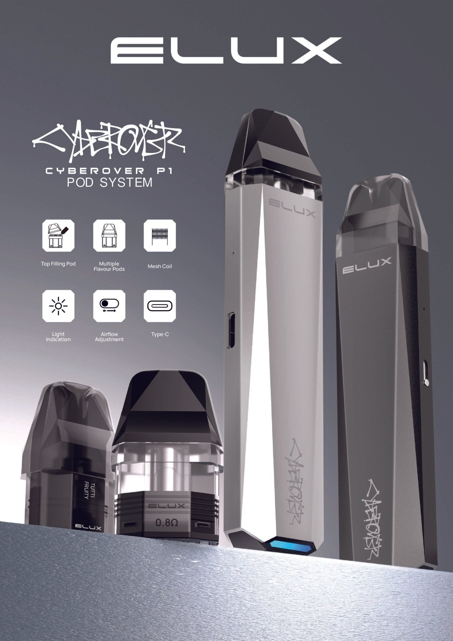 Shop New Elux Cyberover P1 Pod Vape Kit - #Simbavapeswholesale# Shop New Elux Cyberover P1 Pod Vape Kit - #Simbavapeswholesale#