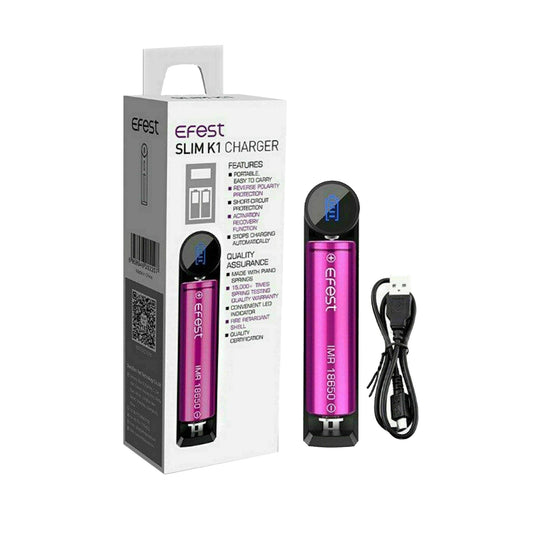 buy Efest Slim K1 Single Bay Battery Charger | K1 | Wolfvapes at Wolfvapes.co.uk