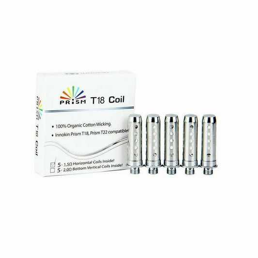 buy Innokin Prism T18 / T22 Replacement Coils | 5 Pack | Wolfvapes at Wolfvapes.co.uk