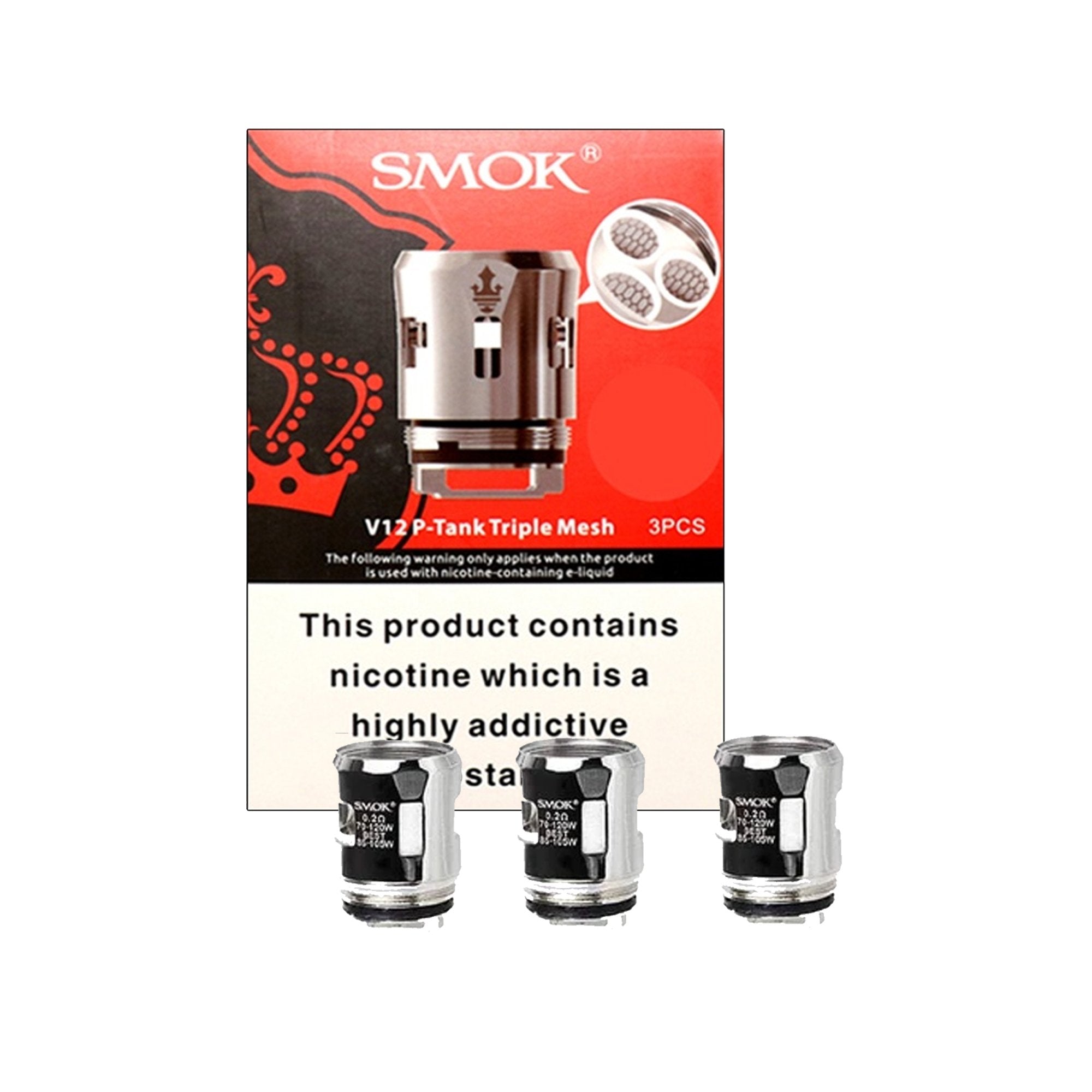 Smok V12 Prince P-Tank Dual Mesh Coils | 3 Pack | Wolfvapes Smok V12 Prince P-Tank Dual Mesh Coils | 3 Pack | Wolfvapes