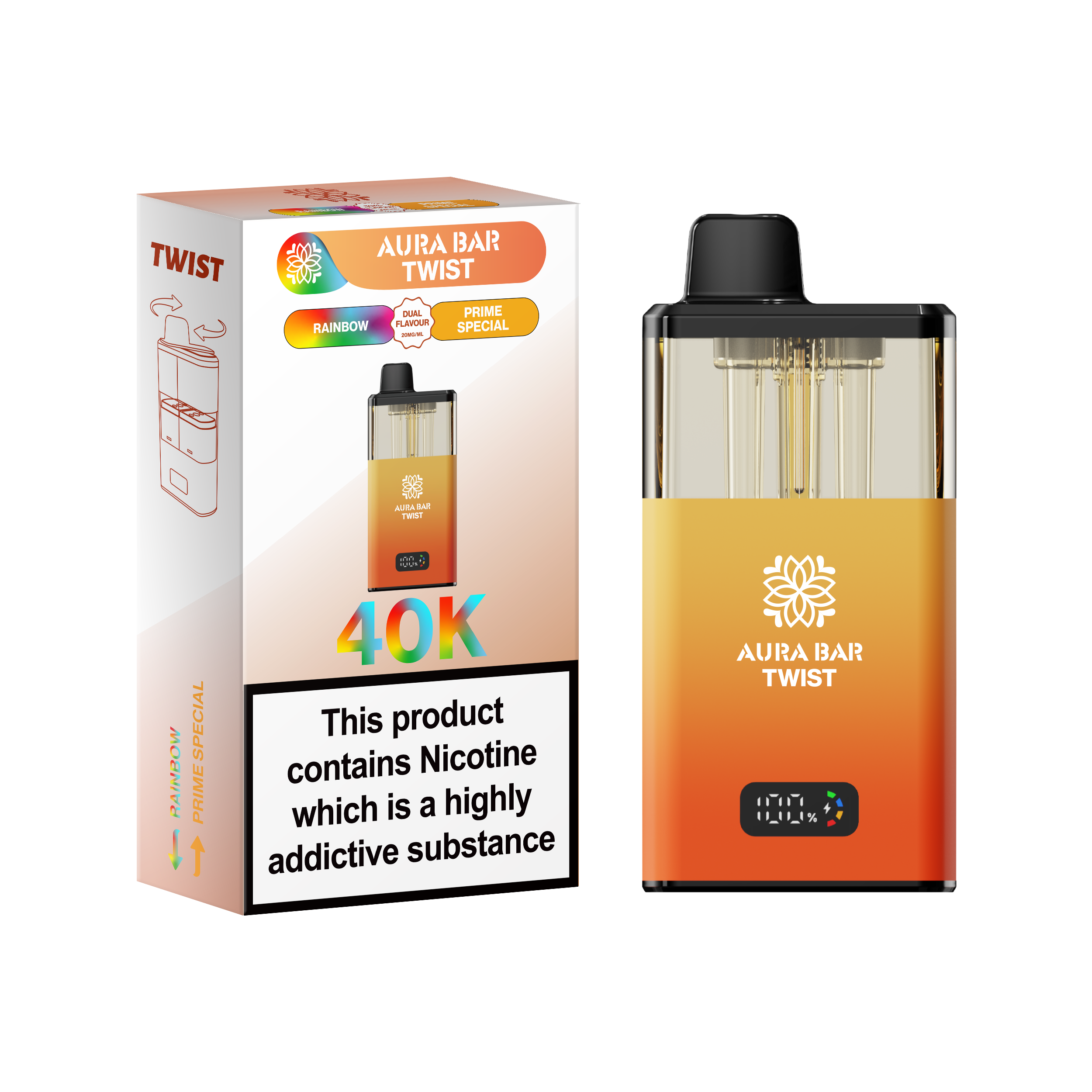 Aura Bar Twist 40k Prefilled Pod Vape Kit
