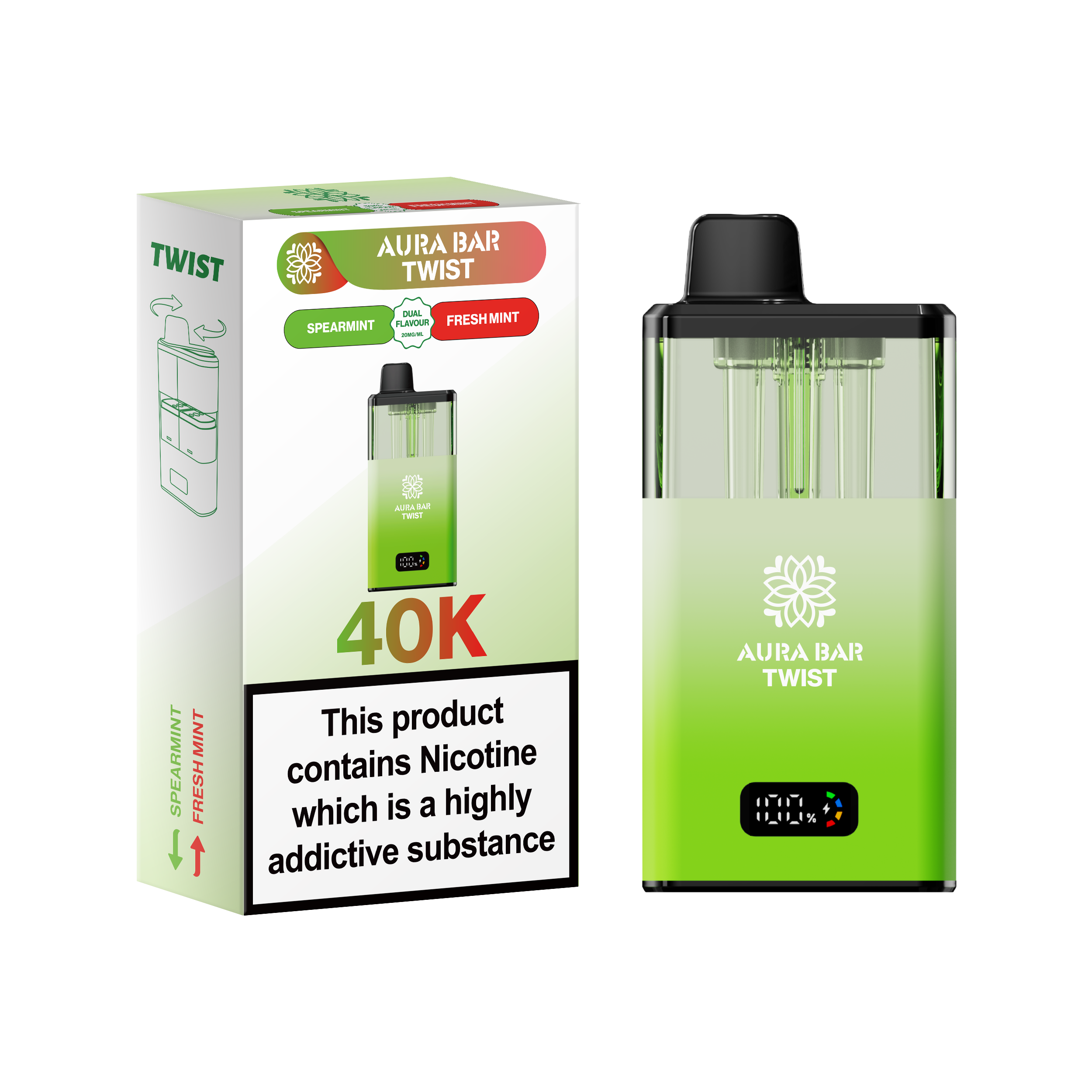 Aura Bar Twist 40k Prefilled Pod Vape Kit