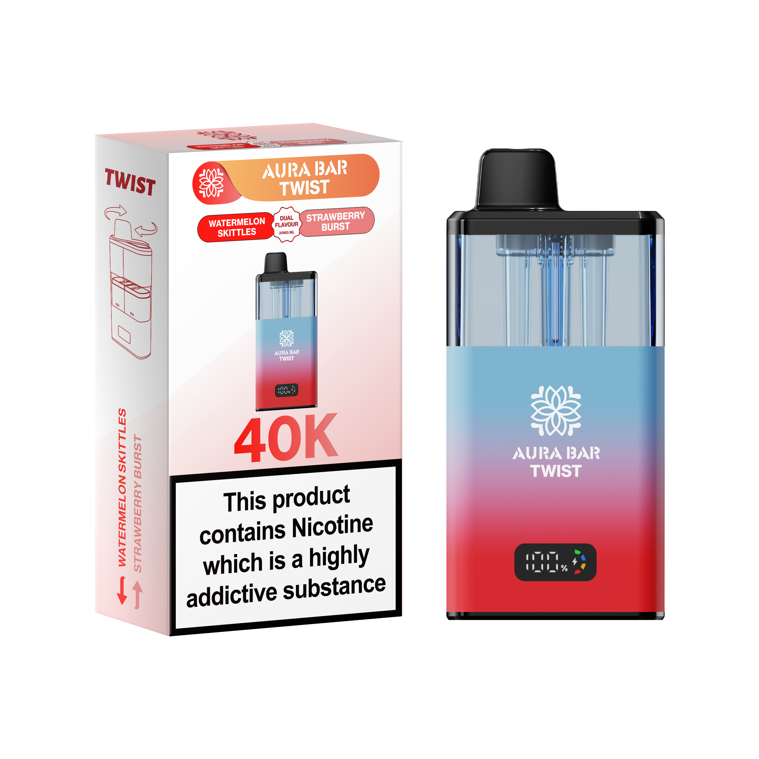 Aura Bar Twist 40k Prefilled Pod Vape Kit