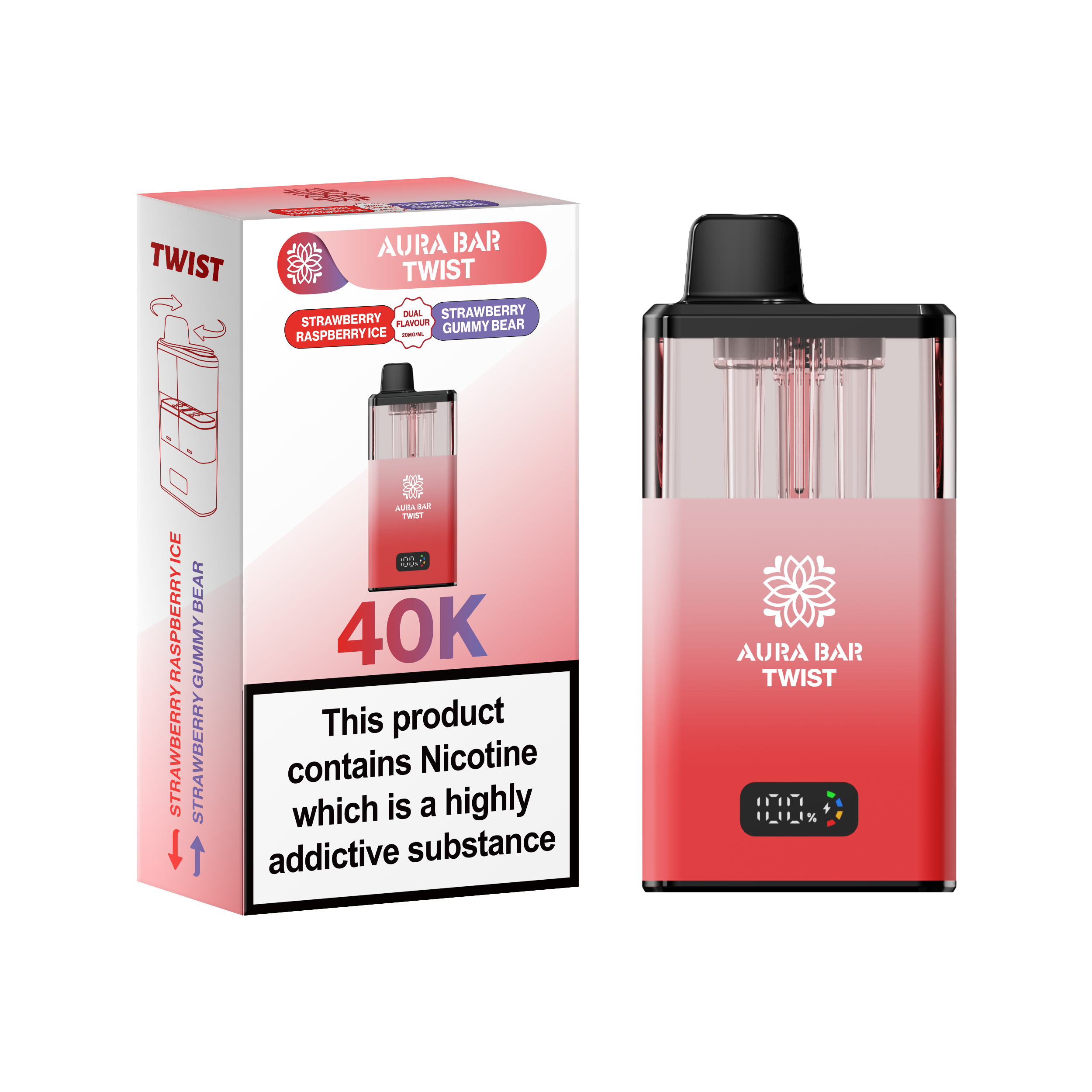 Aura Bar Twist 40k Prefilled Pod Vape Kit