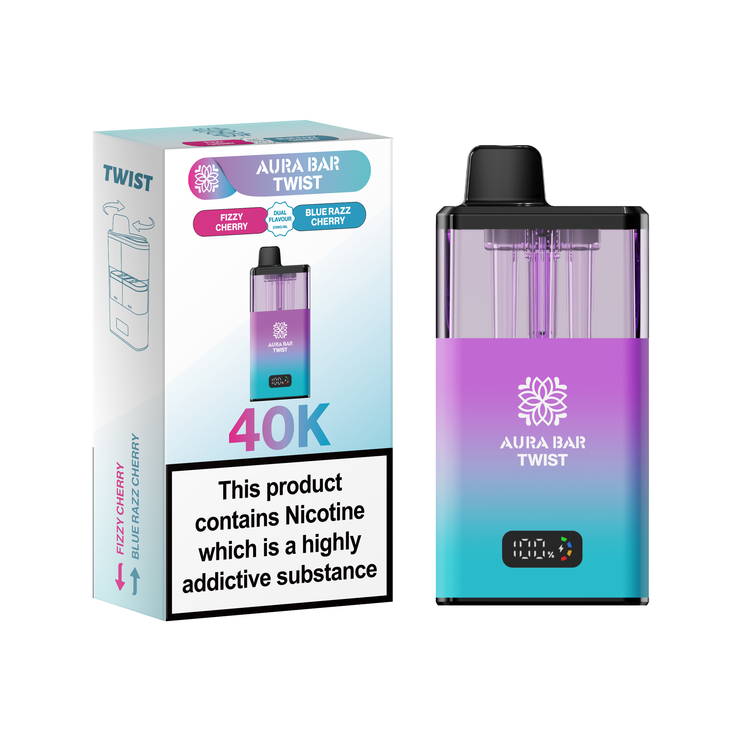 Aura Bar Twist 40k Prefilled Pod Vape Kit