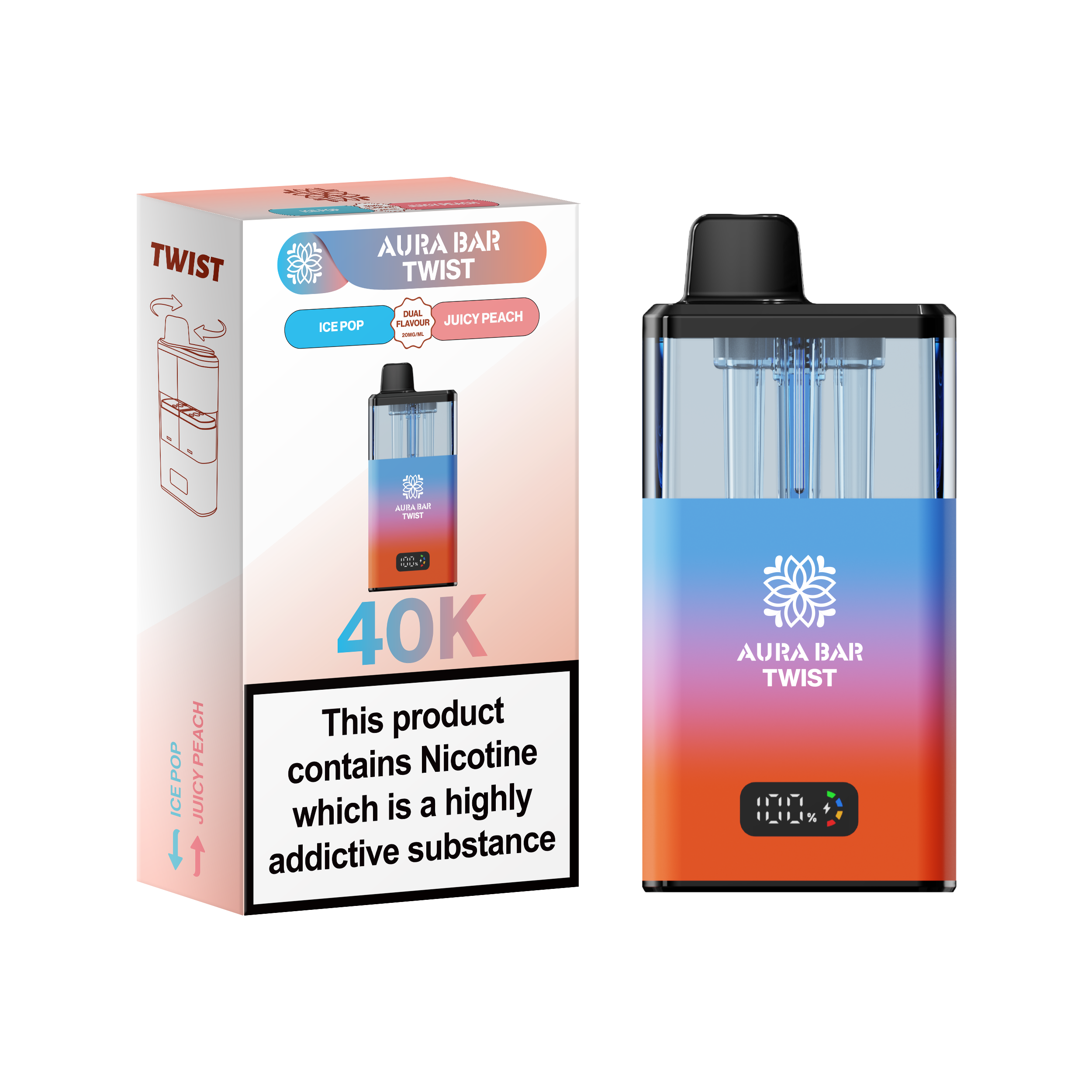 Aura Bar Twist 40k Prefilled Pod Vape Kit