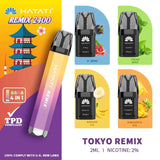 4 in 1 Hayati Remix 2400 Puffs Disposable Vape Pod Kit - Wolfvapes.co.uk-Tokyo Remix