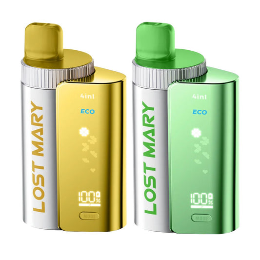 4 in 1 Lost Mary 3200 Puffs Pre - filled Pod Kit Box of 5 - Wolfvapes.co.uk - Apple Edition