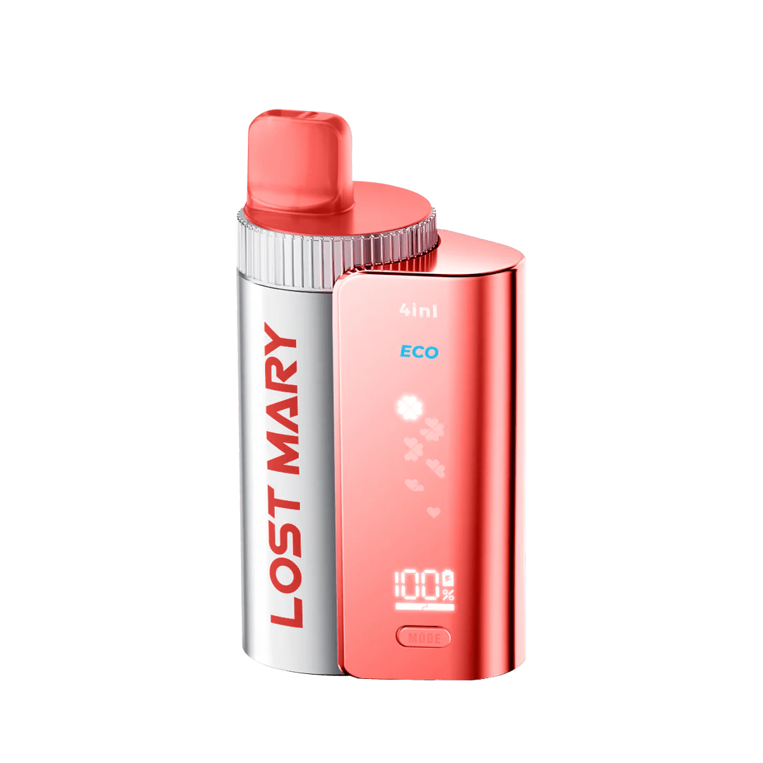 4 in 1 Lost Mary 3200 Puffs Pre - filled Pod Kit Box of 5 - Wolfvapes.co.uk - Red Edition