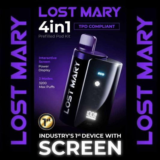 4 in 1 Lost Mary 3200 Puffs Pre-filled Pod Vape Kit - Wolfvapes.co.uk-
