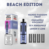 4 in 1 Sky Hunter 2600 Puffs Disposable Vape Pod Kit Pack of 5 - Wolfvapes.co.uk-Beach Edition