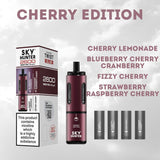 4 in 1 Sky Hunter 2600 Puffs Disposable Vape Pod Kit Pack of 5 - Wolfvapes.co.uk-Cherry Edition