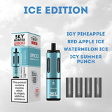 4 in 1 Sky Hunter 2600 Puffs Disposable Vape Pod Kit Pack of 5 - Wolfvapes.co.uk-Ice Edition