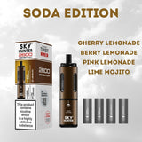 4 in 1 Sky Hunter 2600 Puffs Disposable Vape Pod Kit Pack of 5 - Wolfvapes.co.uk-Soda Edition