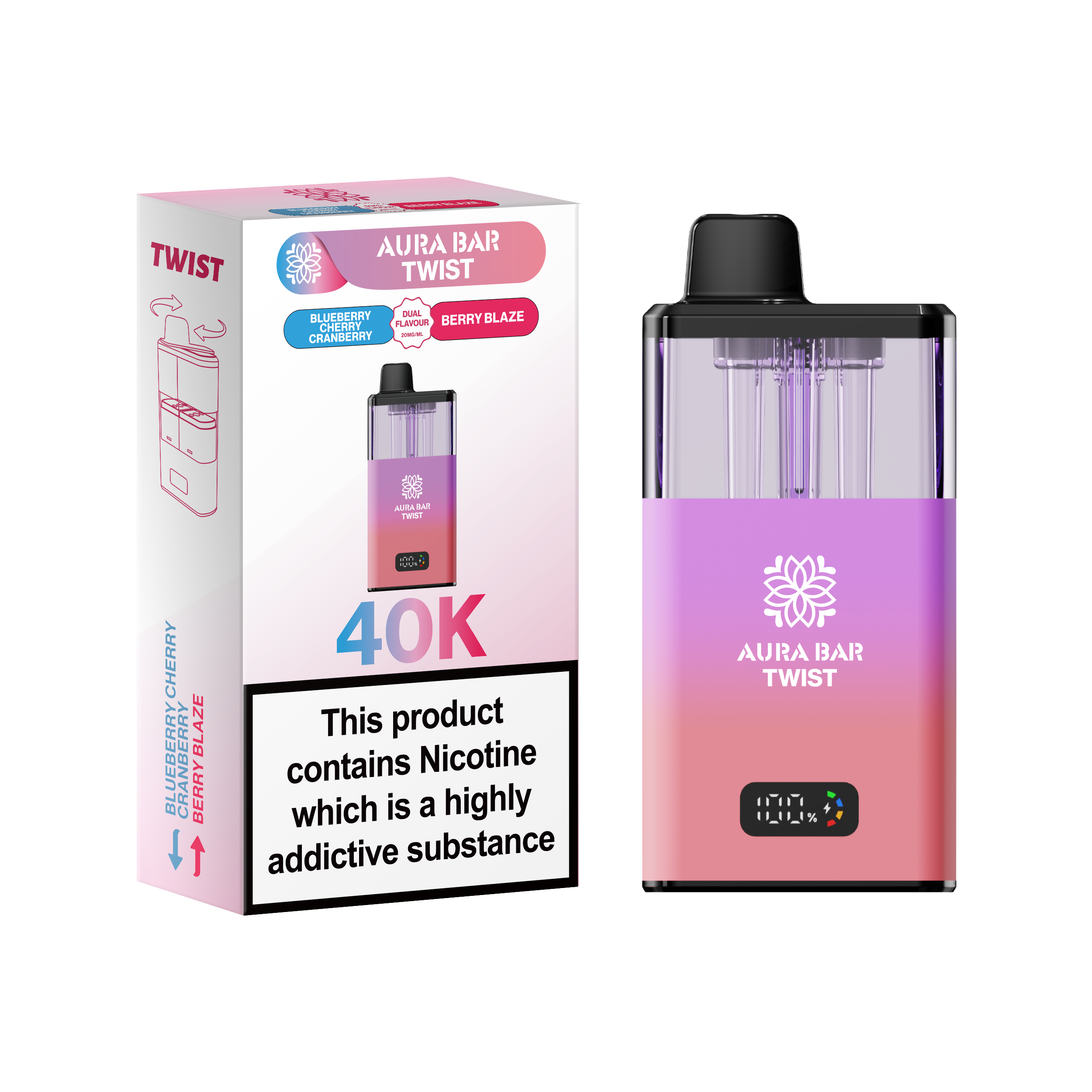 Aura Bar Twist 40k Prefilled Pod Vape Kit