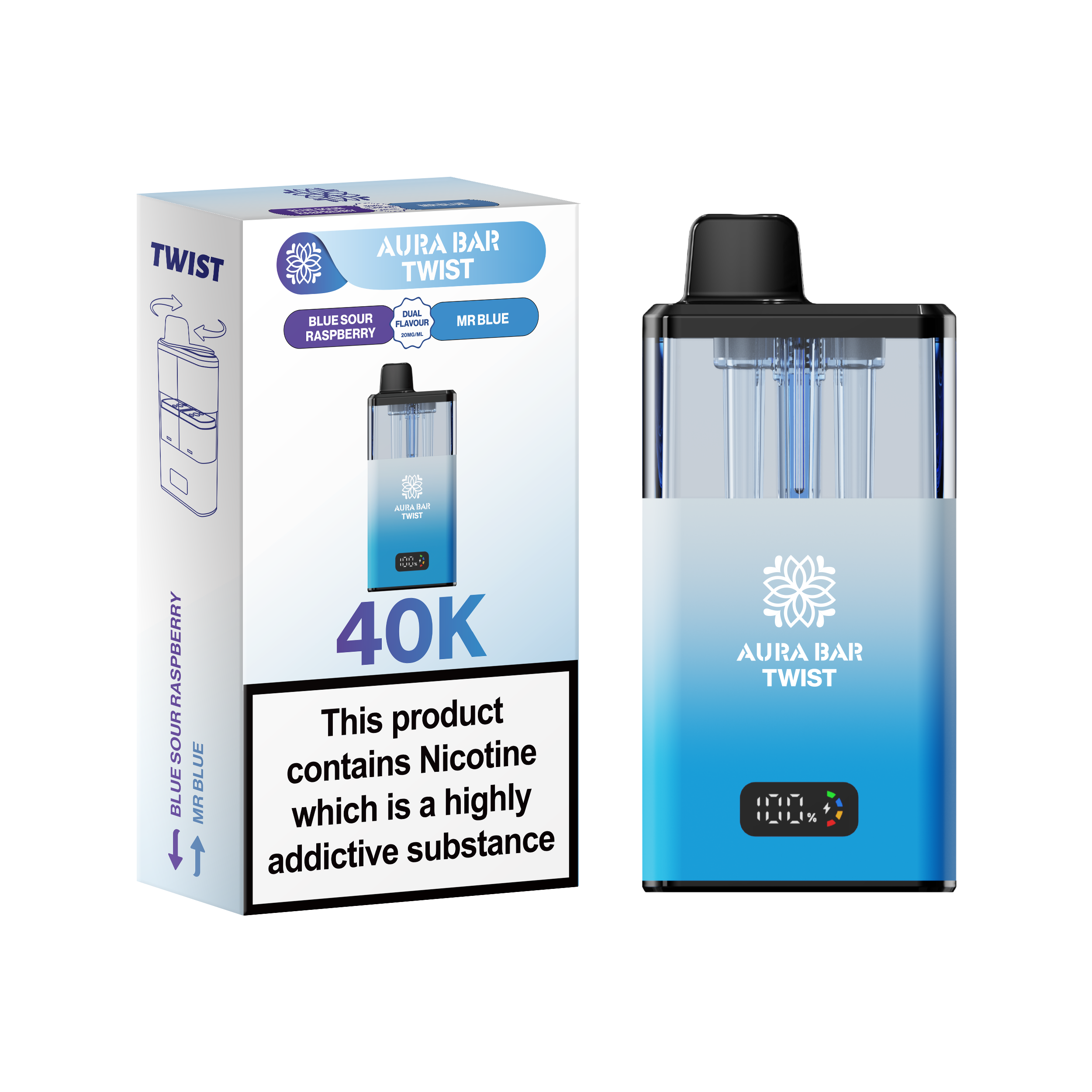 Aura Bar Twist 40k Prefilled Pod Vape Kit