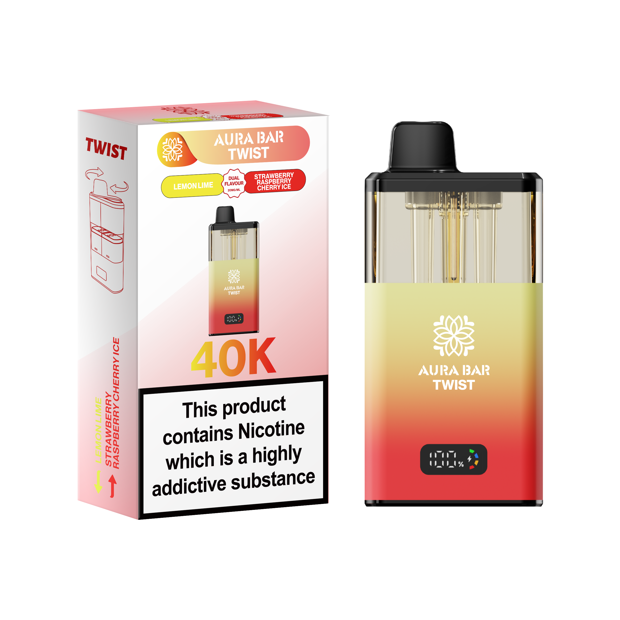 Aura Bar Twist 40k Prefilled Pod Vape Kit