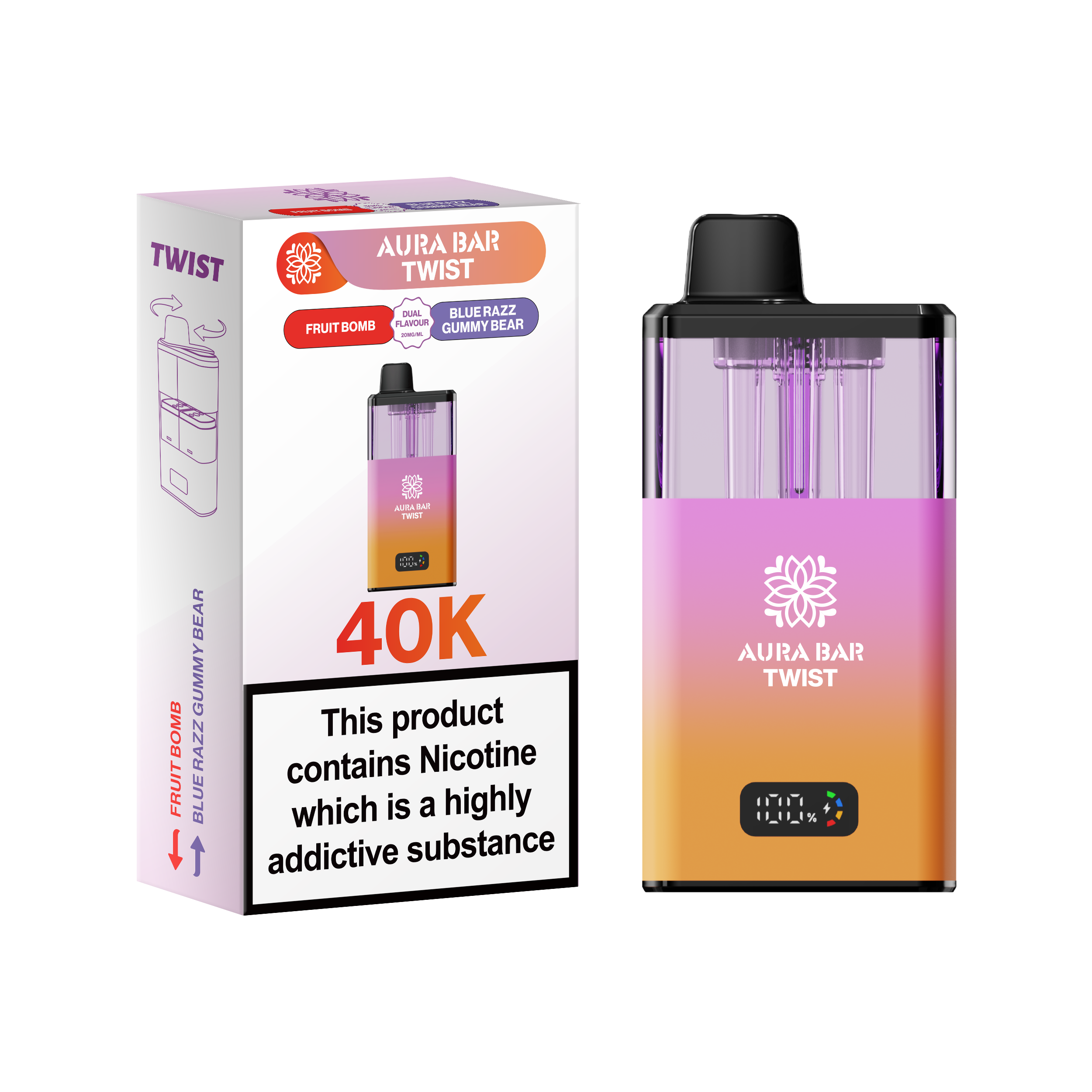 Aura Bar Twist 40k Prefilled Pod Vape Kit