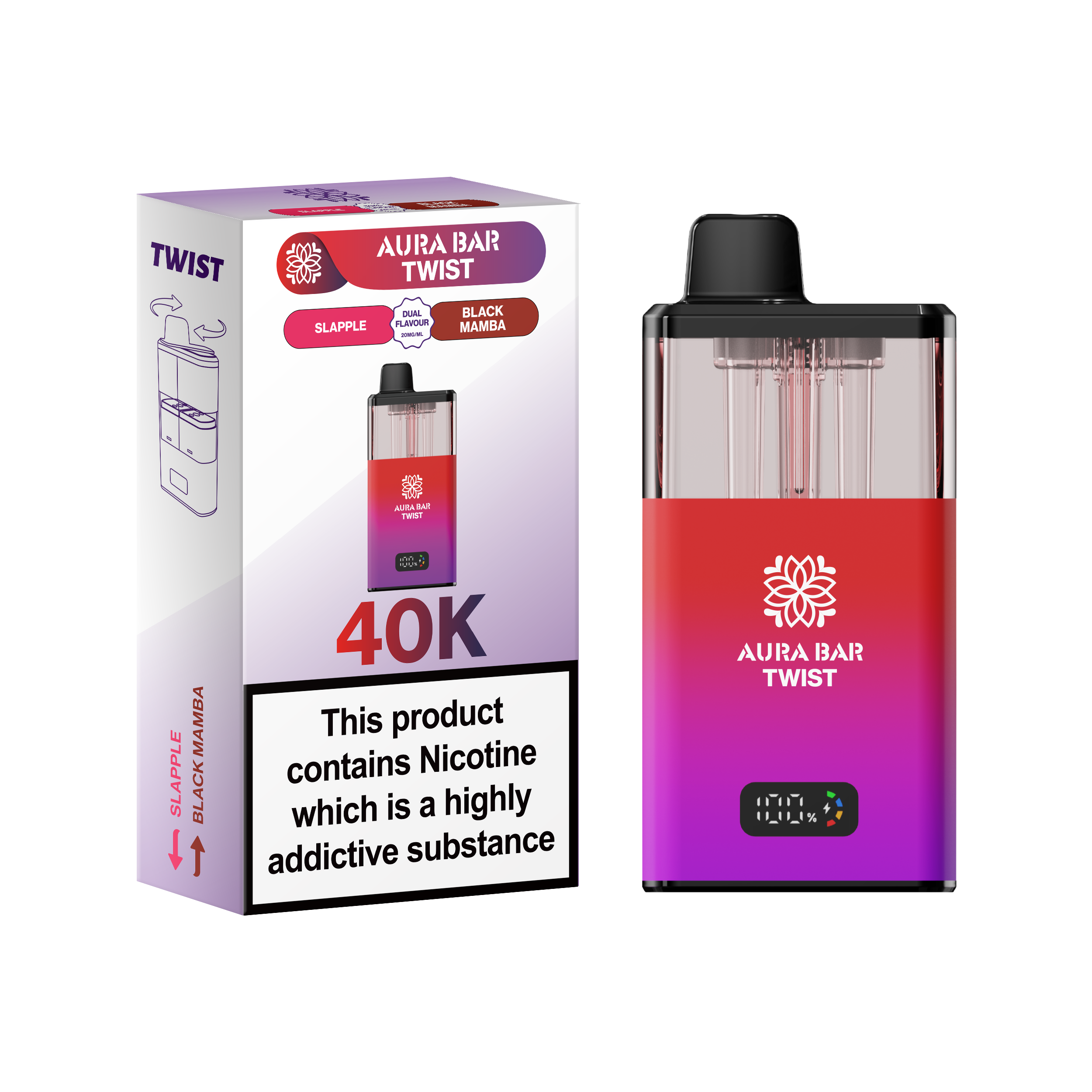 Aura Bar Twist 40k Prefilled Pod Vape Kit