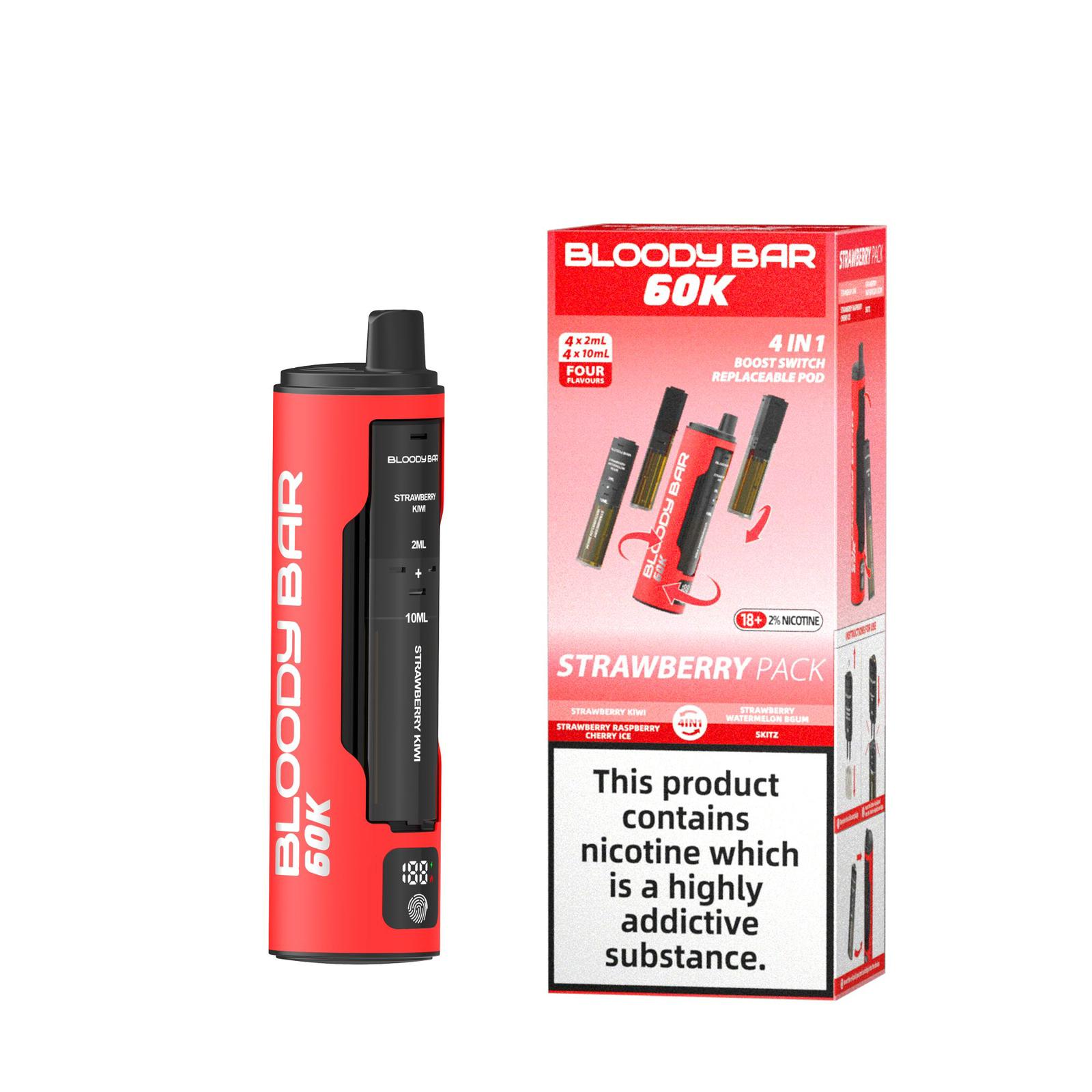 Bloody Bar 60k Prefilled 4 In 1 Pod Vape Kit Pack of 5