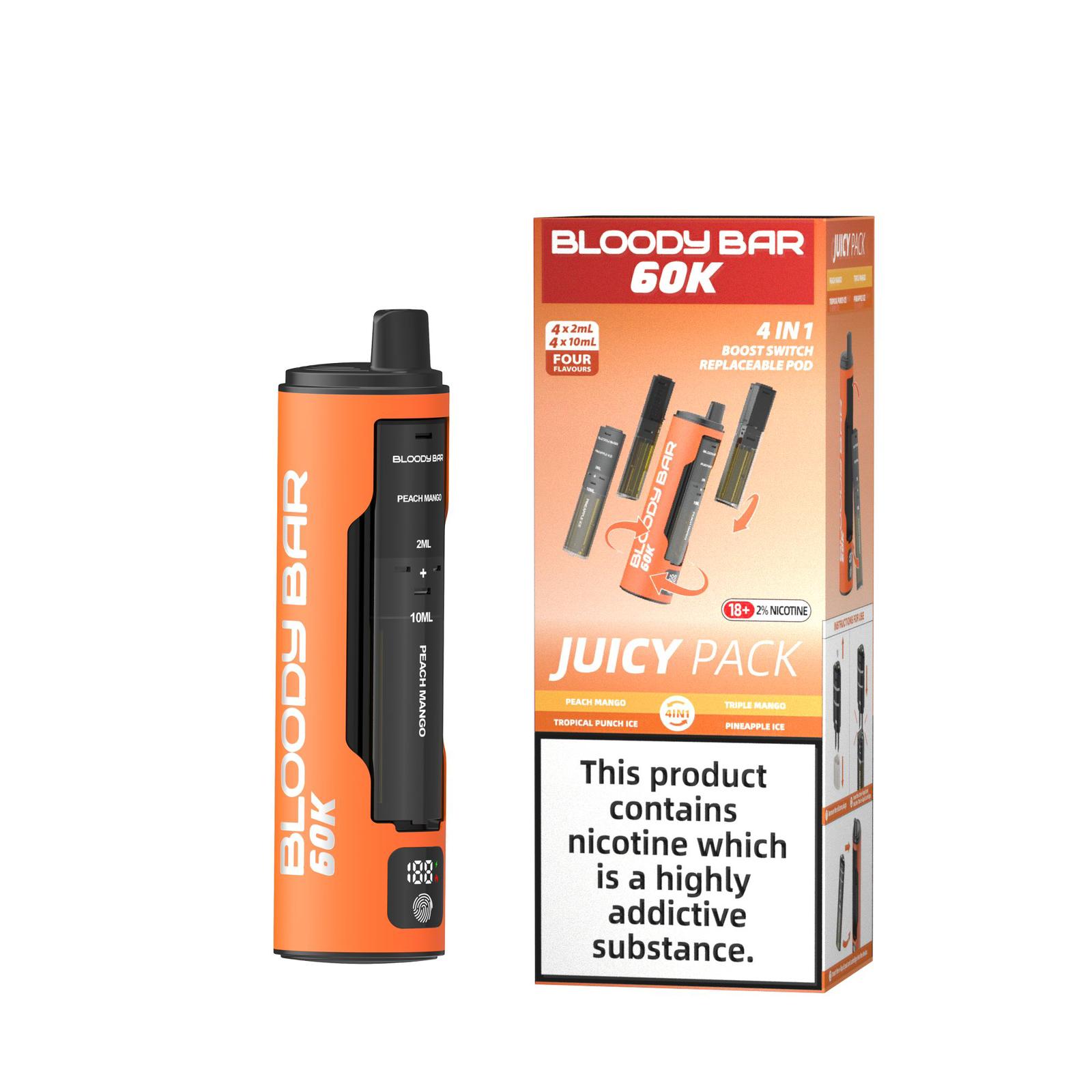 Bloody Bar 60k Prefilled 4 In 1 Pod Vape Kit Pack of 5