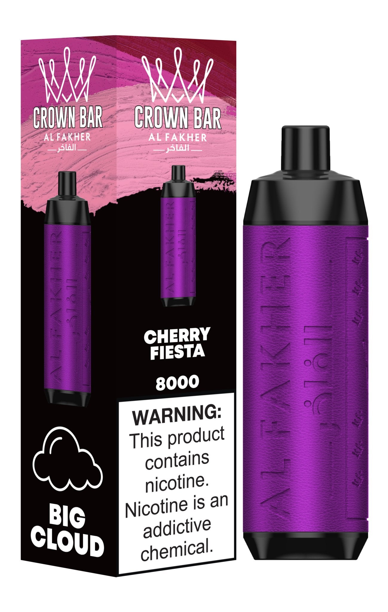 Al Fakher Crown Bar 8000 Puffs Disposable Vape Box of 10 - Wolfvapes.co.uk-Cherry Fiesta