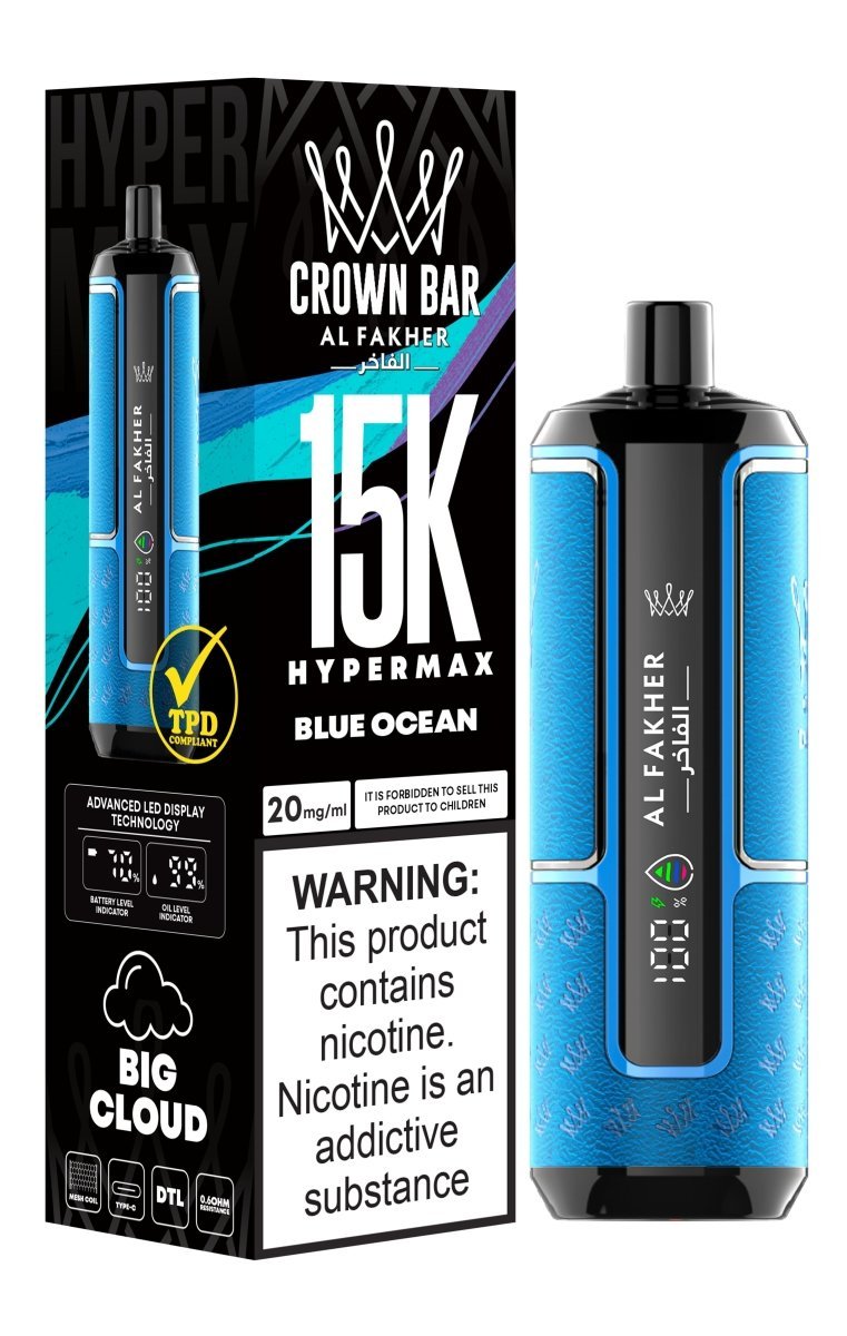 Al Fakher Hypermax 15000 Puffs Disposable Vape Pod Kit - Wolfvapes.co.uk-Blue Ocean