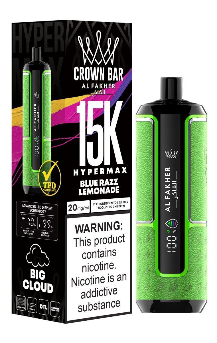 Al Fakher Hypermax 15000 Puffs Disposable Vape Pod Kit - Wolfvapes.co.uk-Blue Razz Lemonade