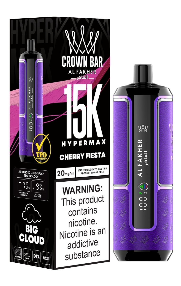 Al Fakher Hypermax 15000 Puffs Disposable Vape Pod Kit - Wolfvapes.co.uk-Cherry Fiesta