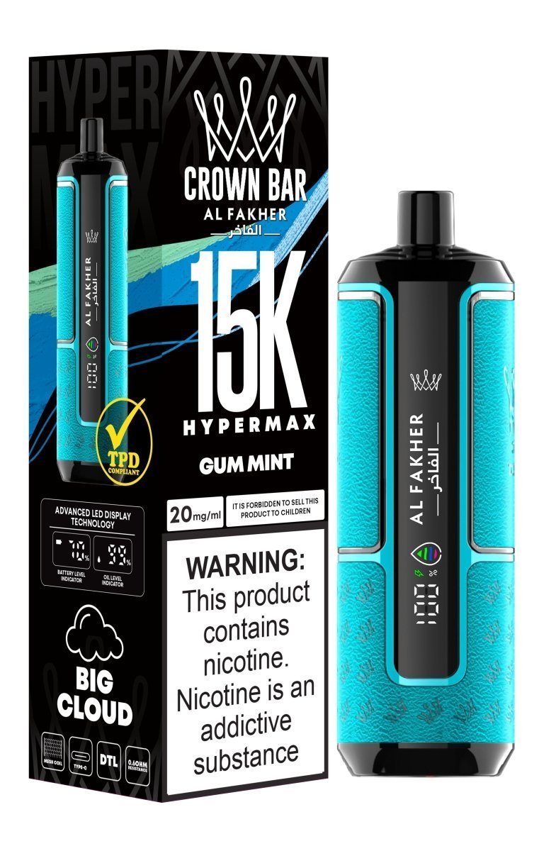 Al Fakher Hypermax 15000 Puffs Disposable Vape Pod Kit - Wolfvapes.co.uk-Gum Mint