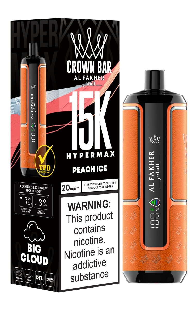 Al Fakher Hypermax 15000 Puffs Disposable Vape Pod Kit - Wolfvapes.co.uk-Peach Ice