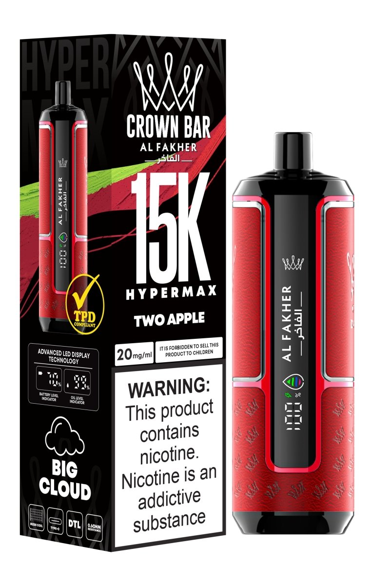 Al Fakher Hypermax 15000 Puffs Disposable Vape Pod Kit - Wolfvapes.co.uk-Two Apple