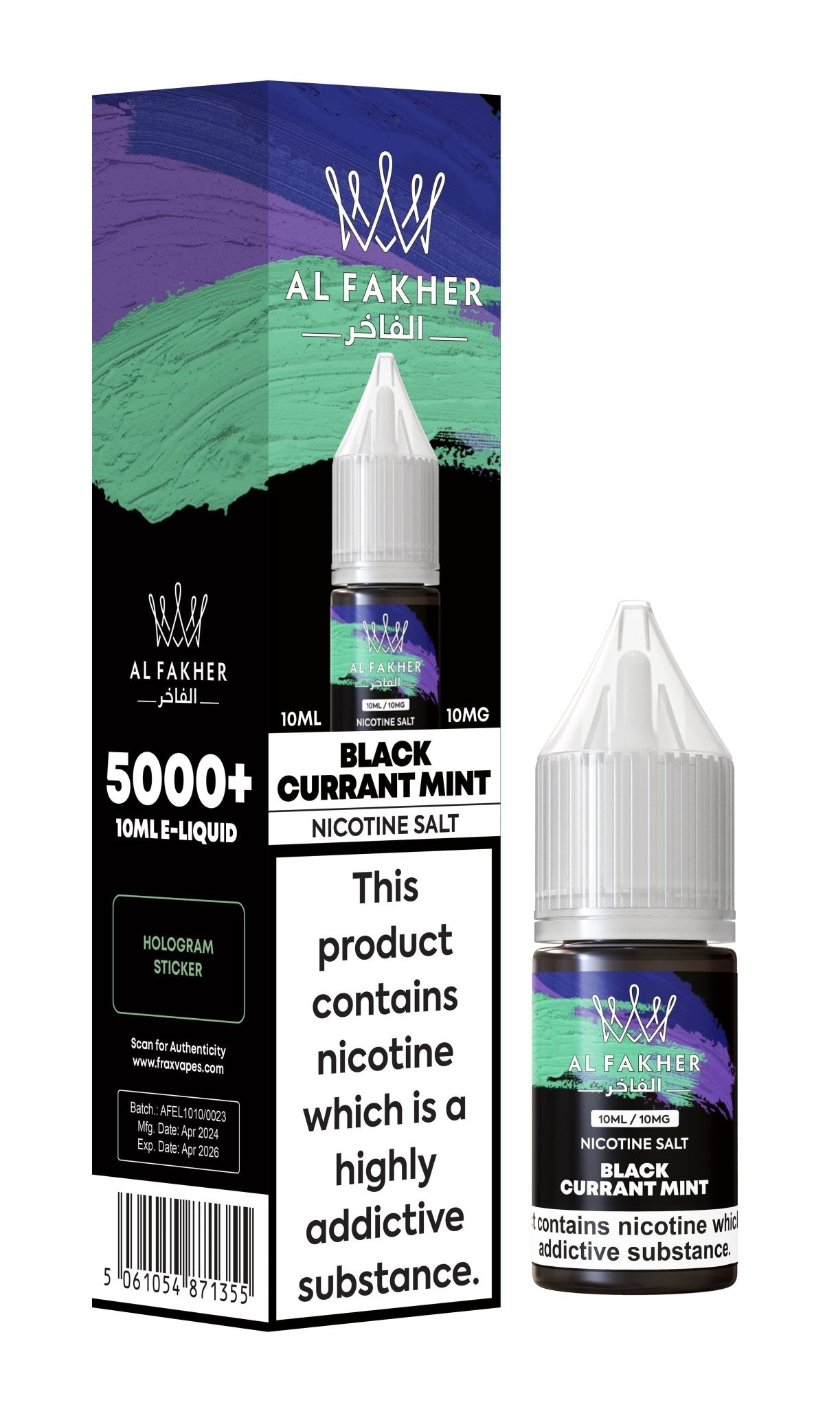 Al Fakher Nic Salt 10ml E-Liquid Box of 10 - Wolfvapes.co.uk-Blackcurrant Mint