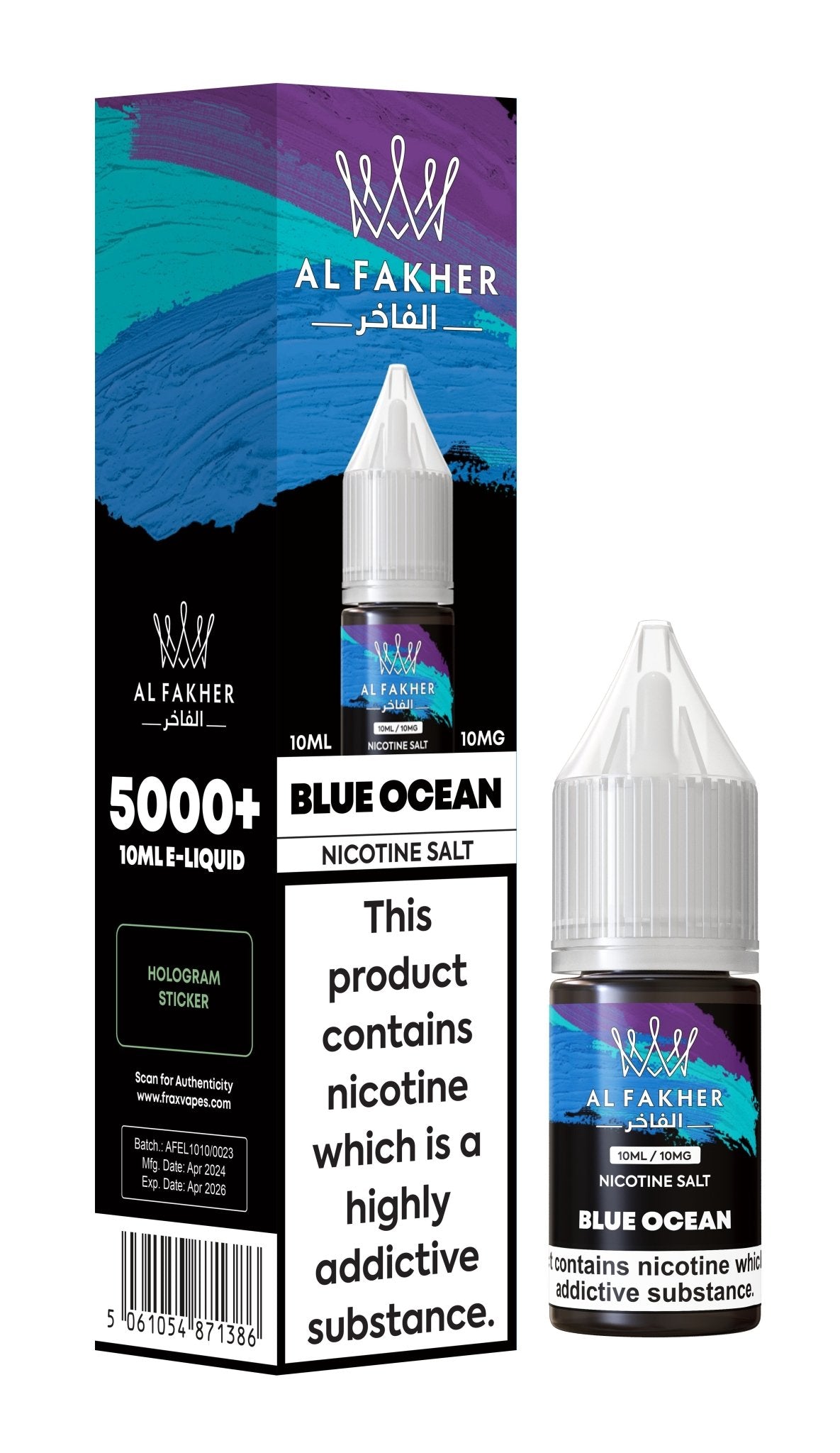 Al Fakher Nic Salt 10ml E-Liquid Box of 10 - Wolfvapes.co.uk-Blue Ocean