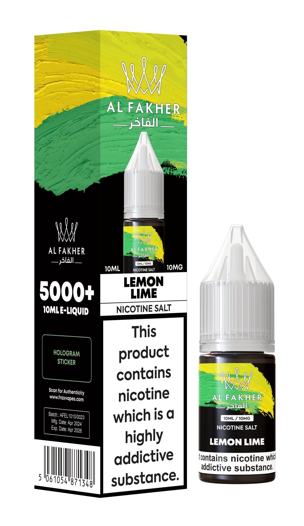 Al Fakher Nic Salt 10ml E-Liquid Box of 10 - Wolfvapes.co.uk-Lemon Lime