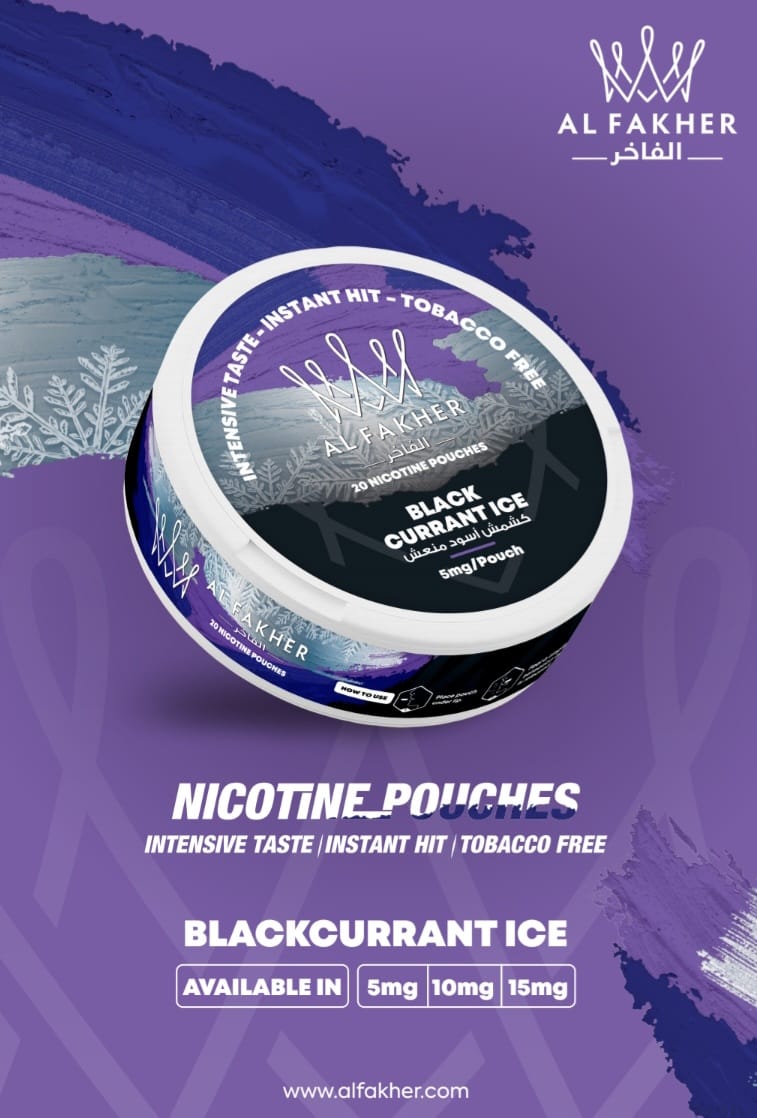 Al Fakher Nicotine Pouches - Pack of 5 - Wolfvapes.co.uk-Blackcurrant Ice