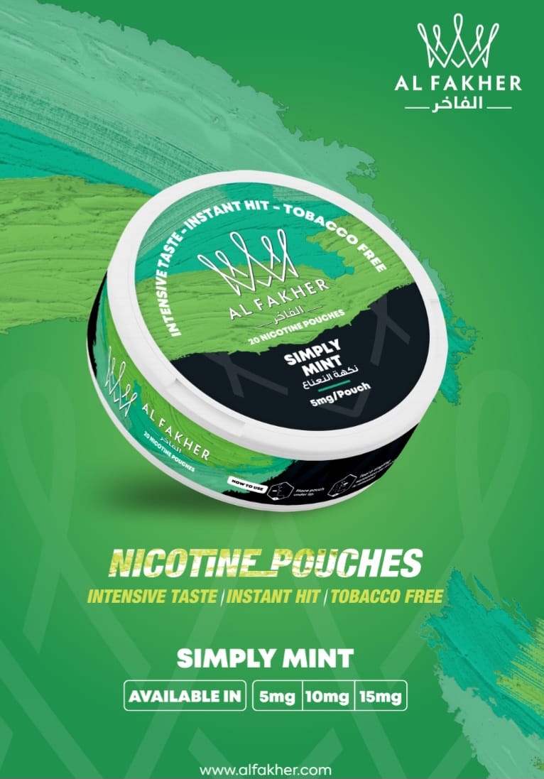 Al Fakher Nicotine Pouches - Pack of 5 - Wolfvapes.co.uk-Simply Mint