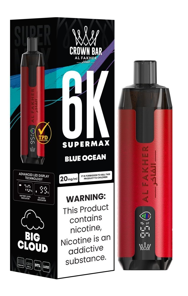 Al Fakher Supermax 6000 Puffs Disposable Vape Pod Kit - Wolfvapes.co.uk-Blue Ocean