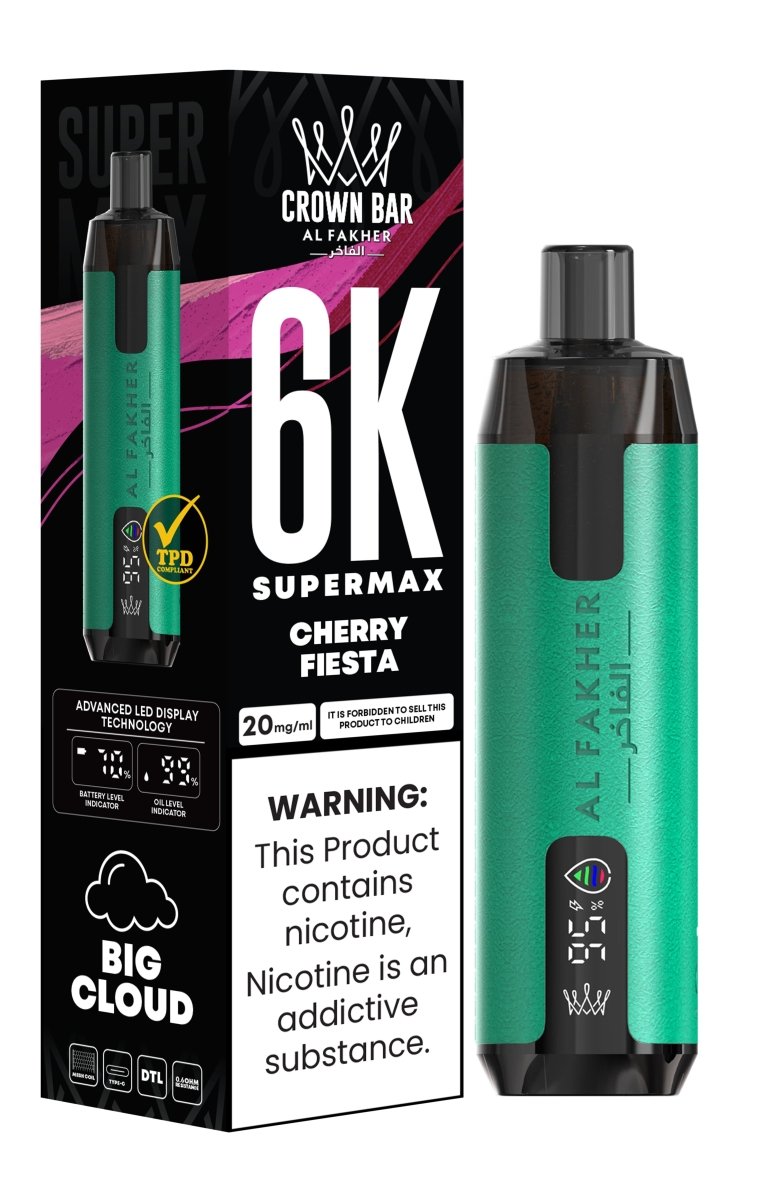 Al Fakher Supermax 6000 Puffs Disposable Vape Pod Kit - Wolfvapes.co.uk-Cherry Fiesta