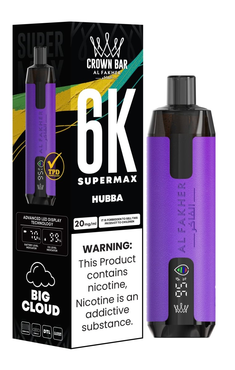 Al Fakher Supermax 6000 Puffs Disposable Vape Pod Kit - Wolfvapes.co.uk-Hubba