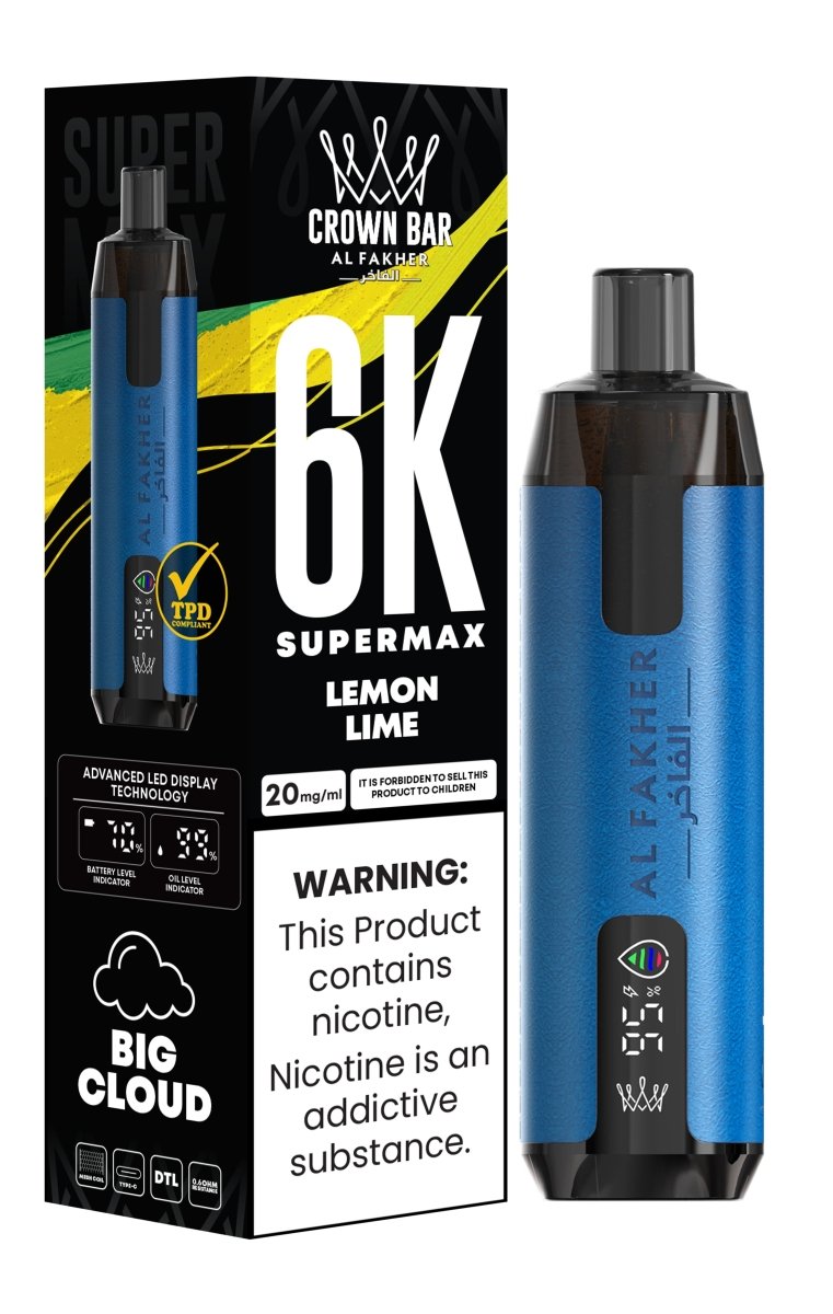 Al Fakher Supermax 6000 Puffs Disposable Vape Pod Kit - Wolfvapes.co.uk-Lemon Lime