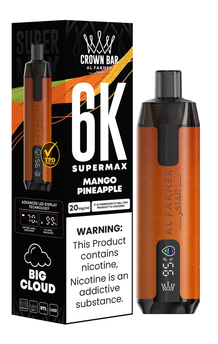 Al Fakher Supermax 6000 Puffs Disposable Vape Pod Kit - Wolfvapes.co.uk-Mango Pineapple