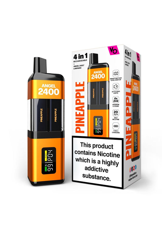 Angel 2400 Puffs Disposble Vape by Vapes Bars (Pack of 5) - Wolfvapes.co.uk-Pineapple