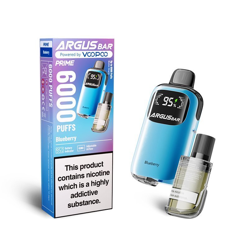 Argus Bar Prime 6000 Disposable Vape - Box of 5 - Wolfvapes.co.uk - Blueberry