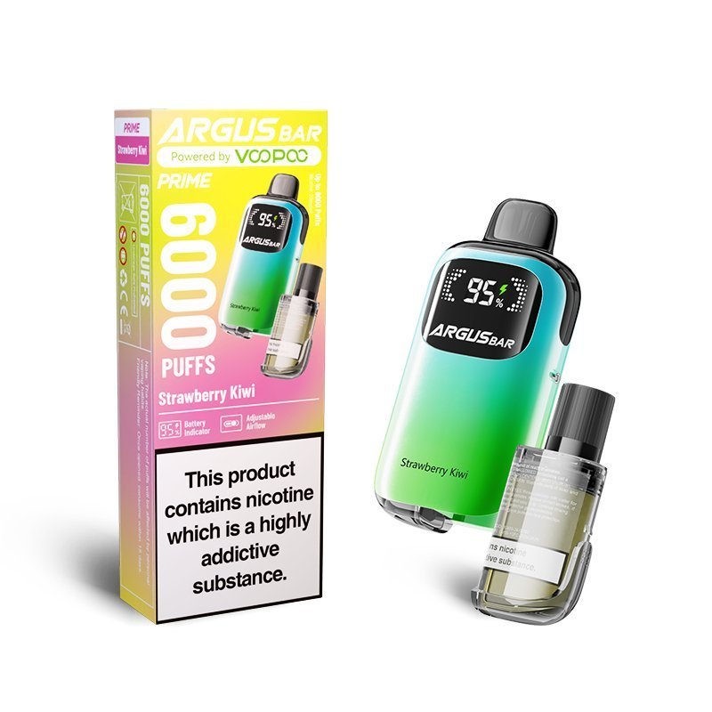 Argus Bar Prime 6000 Disposable Vape - Box of 5 - Wolfvapes.co.uk - Strawberry Kiwi